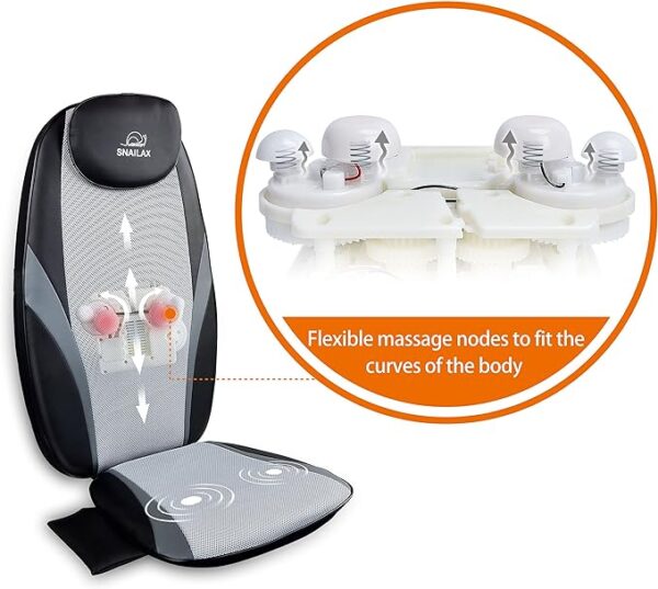 Snailax Shiatsu Massage Cushion with Heat Massage Chair Pad Kneading Back Massager for Home Office Seat use - Image 5