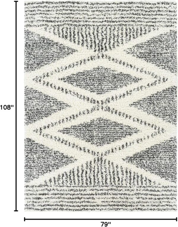 Mark&Day Area Rugs, 6x9 Gever Global Shag Charcoal Area Rug, Grey Cream White Carpet for Living Room, Bedroom or Kitchen (6'7" x 9') - Image 6