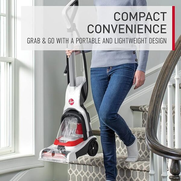 Hoover PowerDash Pet+ Compact Cleaner Machine, Lightweight, Powerful Pet Stain Remover and Deodorizer, Carpet Shampooer, FH50704V, White - Image 5