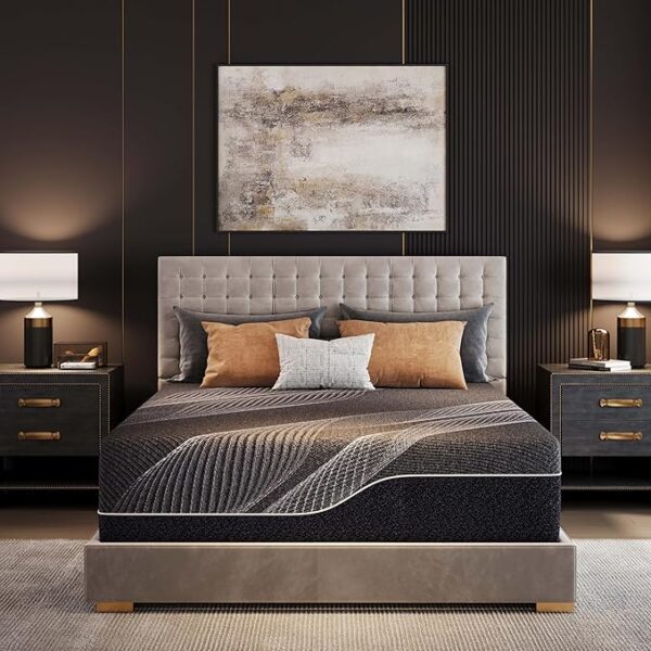 Queen Mattress 14 Inch Charcoal Memory Foam Mattress in a Box, CertiPUR-US Certified, Fiberglass Free, Gel Double Mattress, Made in USA, 80" × 60" × 14", Medium