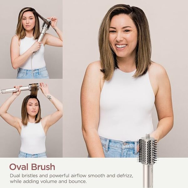 Shark HD430 FlexStyle Air Styling & Drying System, Powerful Hair Dryer Brush & Multi-Styler with Auto-Wrap Curlers, Paddle Brush, Oval Brush, Concentrator Attachment, Stone - Image 4