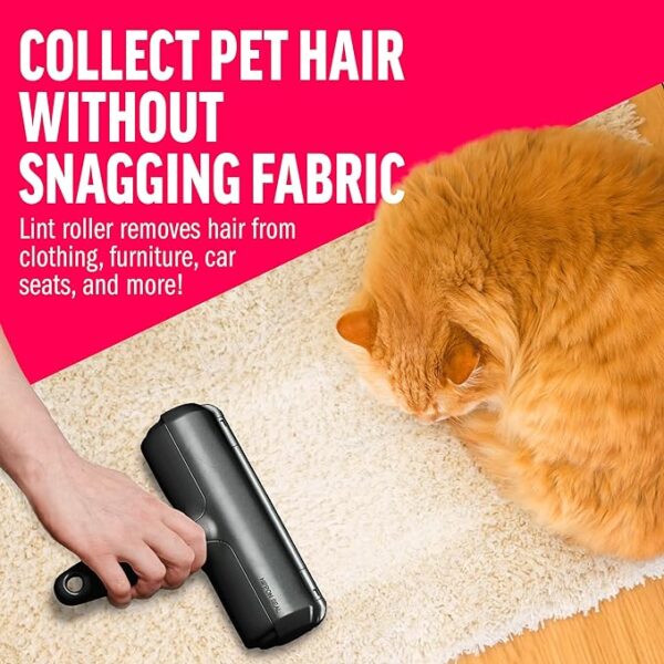 Chom Chom Roller Pet Hair Remover and Reusable Lint Roller - Black ChomChom Cat and Dog Hair Remover for Furniture, Couch, Carpet, Clothing and Bedding - Portable, Multi-Surface Fur Removal Tool - Image 4
