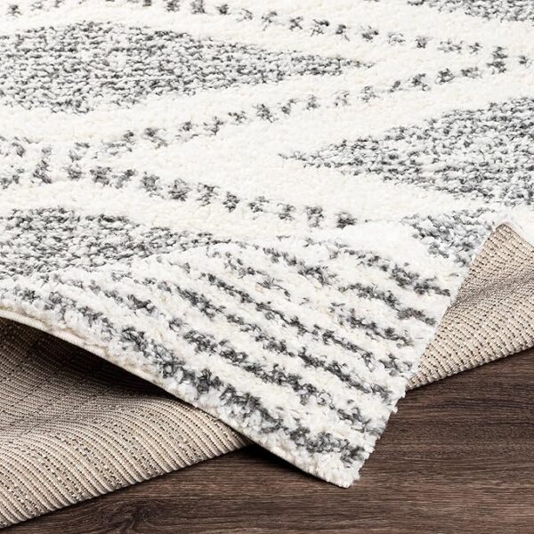 Mark&Day Area Rugs, 6x9 Gever Global Shag Charcoal Area Rug, Grey Cream White Carpet for Living Room, Bedroom or Kitchen (6'7" x 9') - Image 2