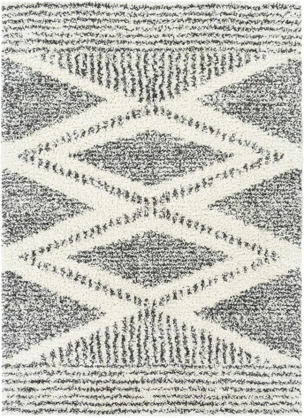 Mark&Day Area Rugs, 6x9 Gever Global Shag Charcoal Area Rug, Grey Cream White Carpet for Living Room, Bedroom or Kitchen (6'7" x 9') - Image 5