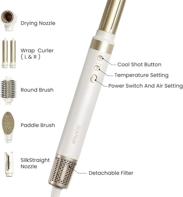 6-in-1 Air Wrap Multi Hair Styler - Advanced High-Speed Dryer & Auto Curler, Tight Grip, Fast Drying, No Heat Damage, Styling System Set - Image 2