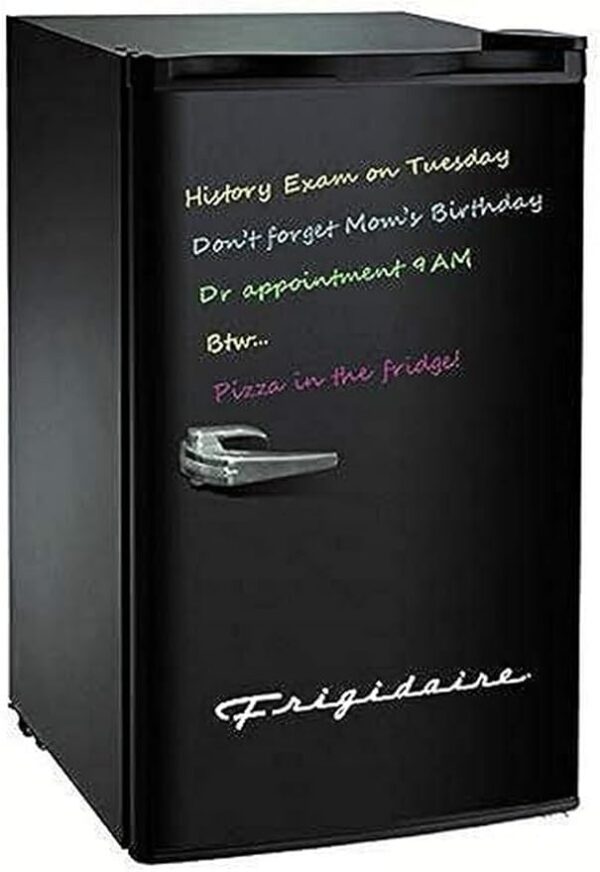 Frigidaire EFR331 Single Door Compact Refrigerator - Adjustable Thermostat Control - Reversible Doors - Front Blackboard, Write and Erase - Ideal for Dorm, Office, RV, Room - Black, 3.2 Cubic Feet