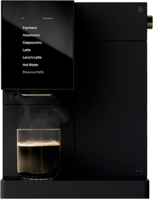 Terra Kaffe Super Automatic Espresso Machine - App-Enabled Coffee Machine - Auto Wake & Sleep - All Milk Types - Roaster-Approved Espresso Settings - Cappuccino Machines for Home - Black TK-02