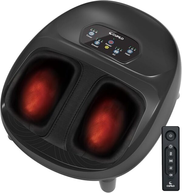 Foot Massager for Plantar Fasciitis, FSA HSA Eligible Upgraded Full foot Shiatsu Massage, Remote Control Multi-Level Settings, Feet massager for Neuropathy, Gifts for Men, Women, Fits Up to 14"