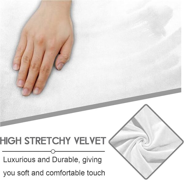 ULTICOR Velvet 8-Pieces Recliner Sofa Covers Stretch Reclining Couch Covers for 3 Cushion Reclining Sofa Slipcovers Furniture Covers Thick Soft Washable (3 Seater Recliner Cover, Ivory) - Image 4