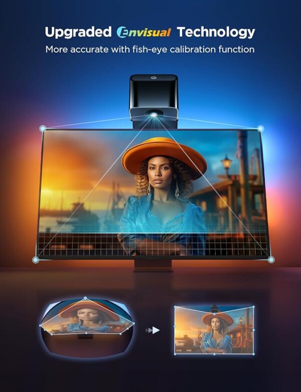 Govee TV Backlight 3 Lite with Fish-Eye Correction Function Sync to 75-85 Inch TVs, 16.4ft RGBICW Wi-Fi LED Strip Lights with Camera, 4 Colors in 1 Lamp Bead, Voice and APP Control, Adapter - Image 2