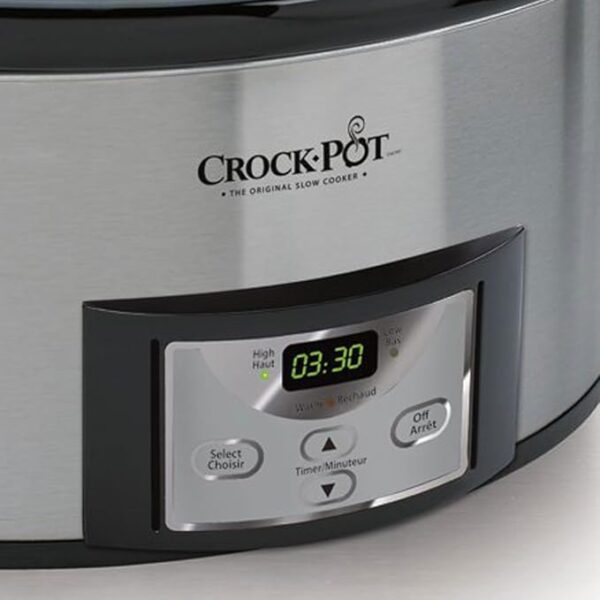 Crock-Pot 6 Quart Cook & Carry Programmable Slow Cooker with Digital Timer, Stainless Steel (CPSCVC60LL-S), Ideal for Portable Cooking - Image 6
