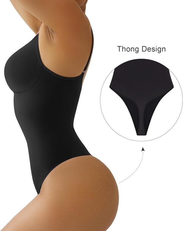 SHAPERX Women's Shapewear Bodysuit Tummy Control Body Shaper Seamless Sculpting Snatched Waist Body Suit - Image 5