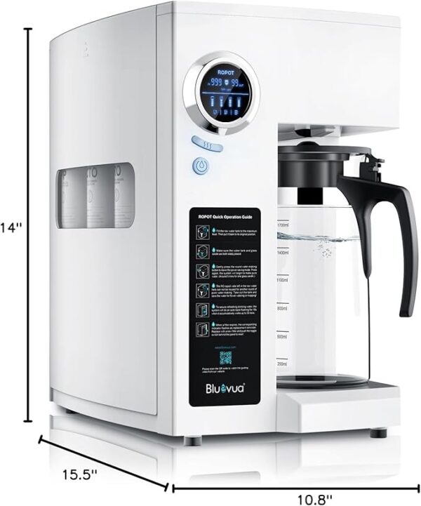 Bluevua RO100ROPOT-UV Reverse Osmosis System Countertop Water Filter - 6 Stage Purification with UV and Remineralization, Counter RO Filtration, Portable Water Purifier - Image 2
