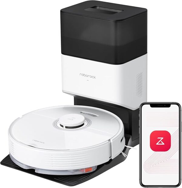 roborock Q7 Max+ Robot Vacuum and Mop, Self-Emptying up to 7 Weeks, 4200Pa Suction, 30-Level Adjustable Water Flow, PreciSense LiDAR Navigation, No-Mop & No-Go Zones, APP & Voice Control
