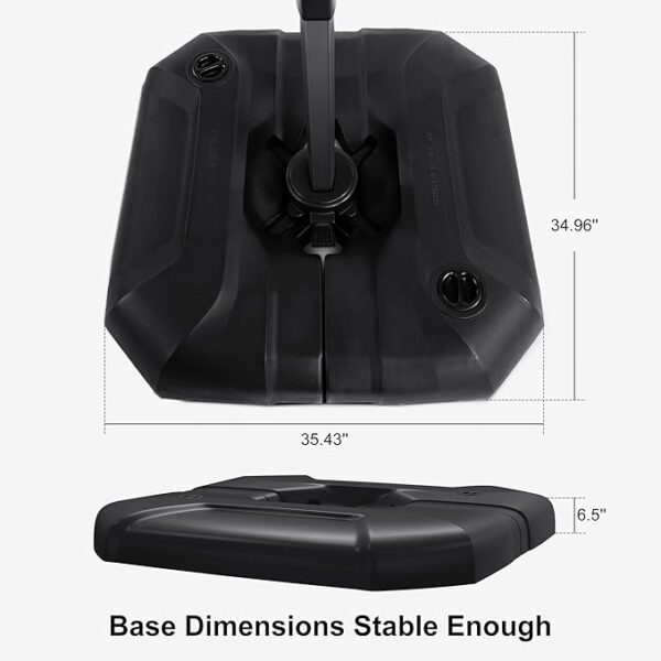 PURPLE LEAF Patio Umbrella Base SBL4090 Water &Sand Filled Weighted Base Outdoor Umbrella Base for Offset Cantilever Umbrella 200 Lbs - Image 5