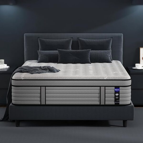 DIFAME Full Size Mattress, 12 Inch Gel Memory Foam Hybrid Firm Full Bed Mattress in a Box, Pressure & Back Pain Relief, Individually Pocket Spring, Edge Support, 100-Night Trial, CertiPUR-US