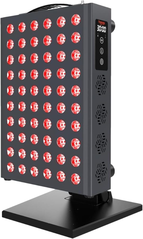 Hooga Red Light Therapy for Face and Body, Red Near Infrared Light with Timer and Stand. 60 Dual Chip LEDs. Flicker Free Clinical Grade Panel for Energy, Pain, Skin, Recovery, Performance. PRO300