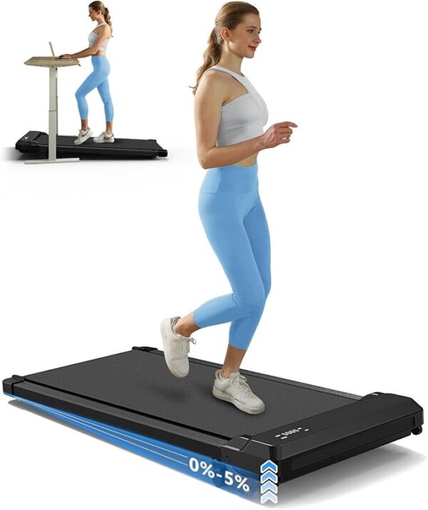 Walking Pad Treadmill with Incline,Under Desk Treadmill with Incline 2 in 1 for Walking and Jogging,2.5HP Compact Incline Walking Pad for Home Office with Remote Control