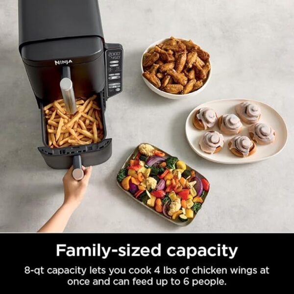 Ninja DoubleStack 2-Basket Air Fryer, DoubleStack Technology Cooks 4 Foods at Once, Space Saving Design, 8 QT, 6-in-1, Smart Finish & Match Cook, Air Fry, Broil, Bake, Easy Meals & Clean, Black, SL201 - Image 4