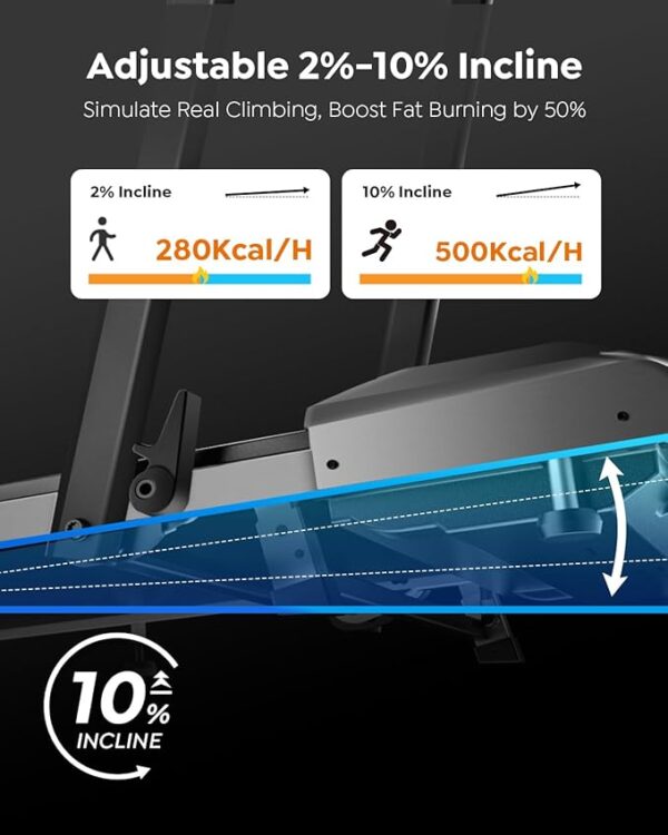 Walking Pad Treadmill with Incline, 2 in 1 Foldable Treadmills for Home Small Office, 300lbs Portable Compact Under Desk Treadmill with App, Remote Control and LED Display - Image 5
