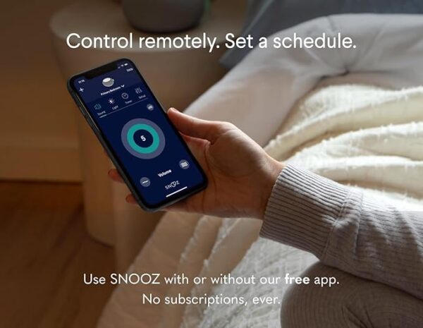 SNOOZ Smart White Noise Sound Machine - Real Fan Inside for Non-Looping White Noise, Sleep Aid for Adults, Travel, Sleeping, Bedroom, Portable, Baby Registry Essential - Cloud - Image 2