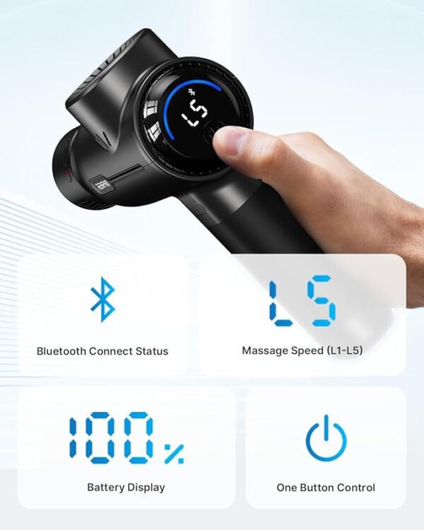 RENPHO Massage Gun with Heat and Cold, Percussion Muscle Deep Tissue Massage Gun Portable with Bluetooth and Charging Stand,FSA HSA Eligible Active+ Thermacool Deluxe - Image 2