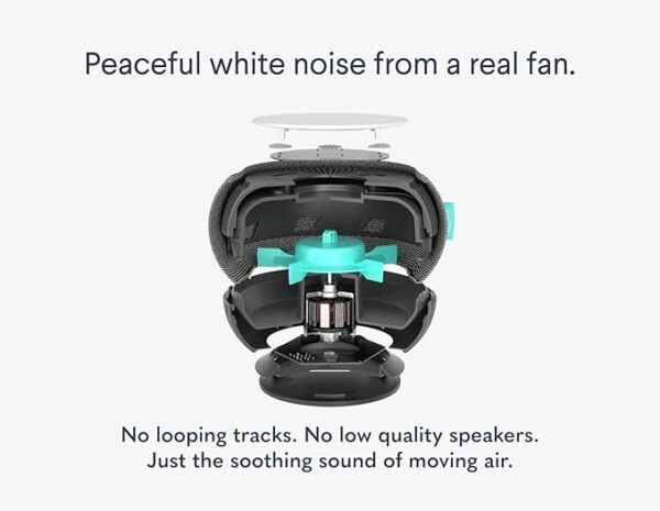 SNOOZ Smart White Noise Sound Machine - Real Fan Inside for Non-Looping White Noise, Sleep Aid for Adults, Travel, Sleeping, Bedroom, Portable, Baby Registry Essential - Cloud - Image 3
