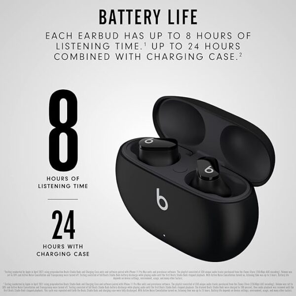 Beats Studio Buds - True Wireless Noise Cancelling Earbuds - Compatible with Apple & Android, Built-in Microphone, IPX4 Rating, Sweat Resistant Earphones, Class 1 Bluetooth Headphones - Black - Image 4