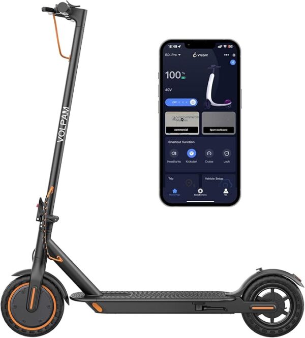 VOLPAM Electric Scooter, Powerful 350W/500W Motor, Max 12/19/28Miles Long Range, Top Speed 16/19/21 MPH, 8.5" /10'' Solid Tires, E Scooter for Adults and Teens
