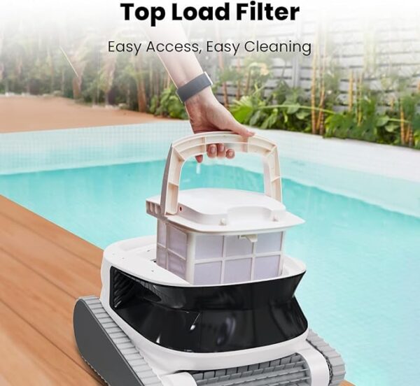 Hydro 4 Pool Robot, Pool Vacuum for Inground and Aboveground Pools, Floor, Wall and Waterline Cleaning and Scrubbing, Smart WiFi and Blutooth App Control, 50' Cord, Large Top Load Fine Filter Basket - Image 5
