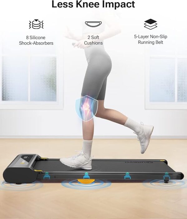 UREVO Under Desk Treadmill, Walking Pad Treadmills for Home, Portable Walking Treadmill 2.25HP, Walking Jogging Machine with 265 lbs Weight Capacity Remote Control LED Display - Image 4