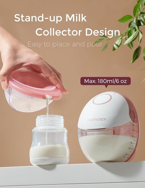 Momcozy Breast Pump Hands Free Mobile Style | M6, Wearable Breastfeeding Pump Ideal Rhythm for More Milk, DoubleFit Flange More Fit & Discreet with 3 Modes & 9 Levels, 24mm - 2 Pack Cozy Red - Image 3