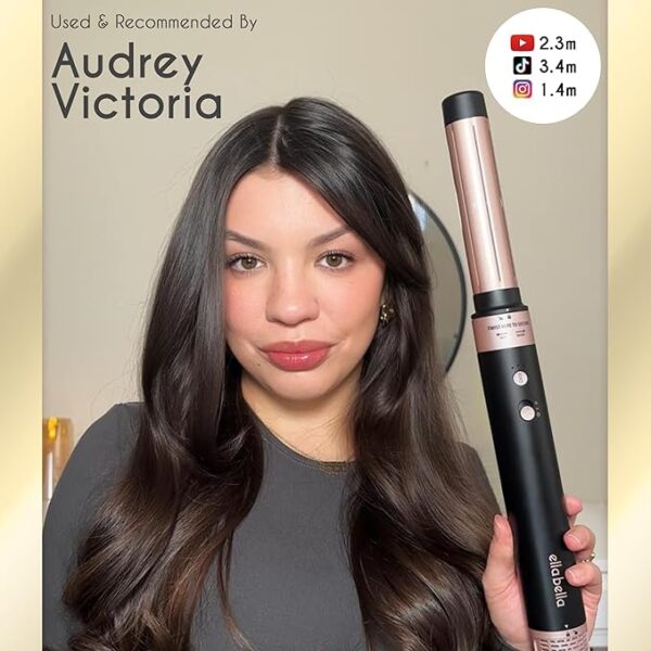 ELLA BELLA® 6 in 1 Professional Hot Air Styler • Powerful Hair Dryer & Straightener Set • Styling Without Heat Damage • Fast Drying Curling Volumizing Straightening • Includes Protective Travel Case - Image 2