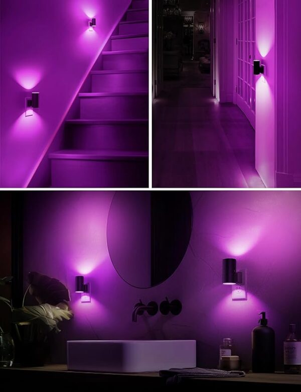 L LOHAS LED [2 Pack] Halloween Purple Night Light, Light Plug in with Sensor, Adjustable Brightness, Dimmable Lights Decorative for Christmas, Holiday, Home Decor, Party Bathroom - Image 5