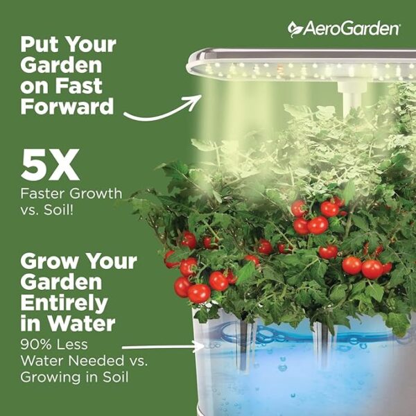 AeroGarden Harvest Elite Indoor Garden Hydroponic System with LED Grow Light and Seed Kit, Holds up to 6 Pods, Stainless Steel - Image 2