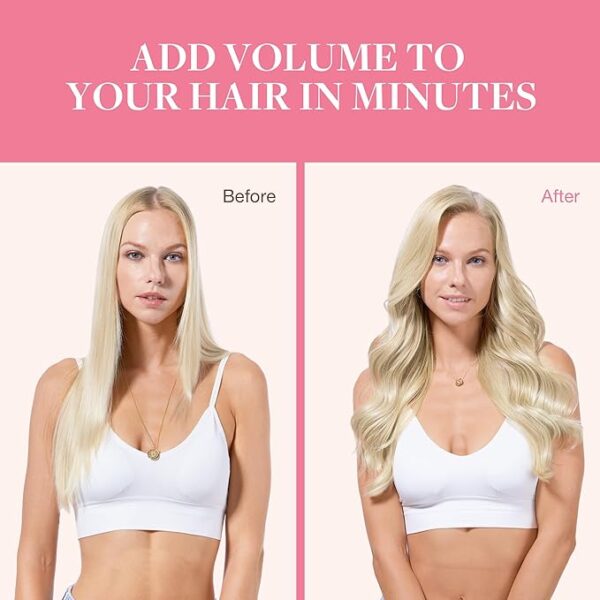 GOO GOO Clip in Hair Extensions Real Human Hair, Remy Human Hair Extensions Clip ins for Women, Natural Human Hair, 20inch 150g 9Pcs, 17A/60A Ash Blonde Highlighted Platinum Blonde - Image 3
