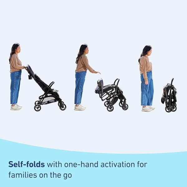 Graco Ready2Jet Travel System – Overhead Friendly Compact Travel Stroller with Automatic Fold and SnugRide Infant Car Seat - Image 3
