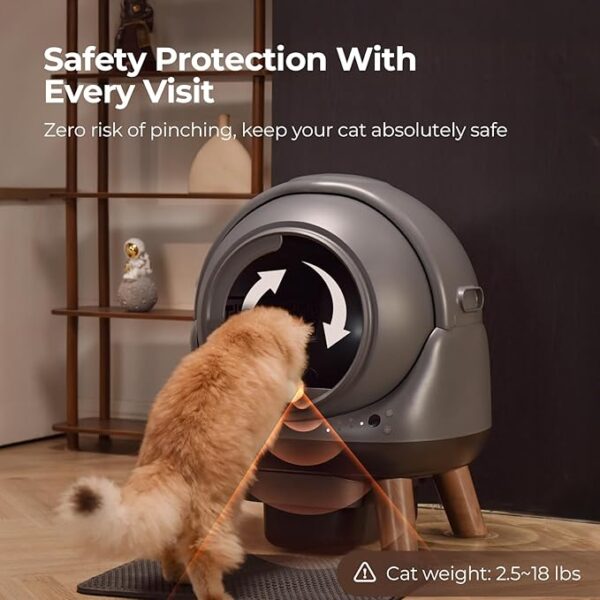 Self Cleaning Litter Box, ZHMZ G1 Automatic Cat Litter Box for Cats, Robot with Large Openning/Odor-Control/Dual Safety Protection - Image 6