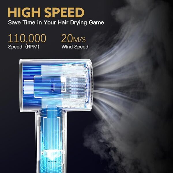 Hair Dryer Brush, webeauty 5 in 1 One Step Professional Hot Air Brush Set for Fast Drying, Curling Drying, Straightening Combing, Hair Styler [Ceramic Coating] [Negative Ion] 110000 RPM (Gold) - Image 2