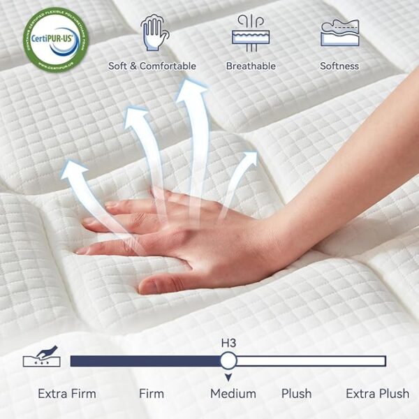 Queen Mattress, 10 Inch Hybrid Memory Foam Mattress in a Box, Individually Wrapped Pocket Coils Mattress for Isolate Motion ,Pressure Relief, CertiPUR-US Certified, Fiberglass Free & Support Comfort - Image 2