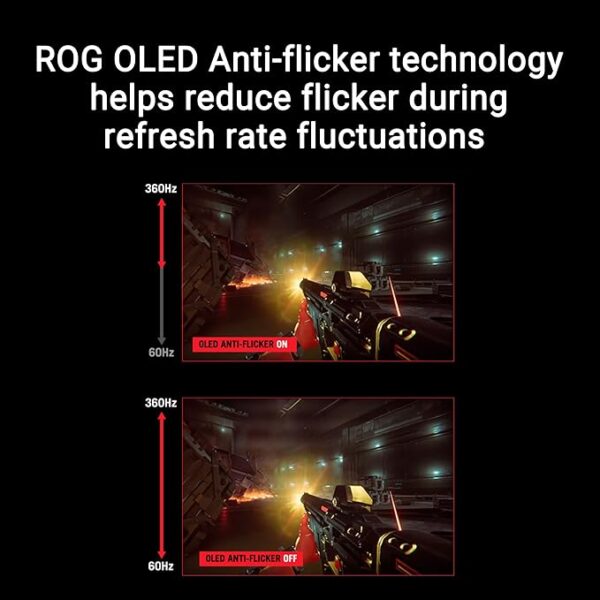 ASUS ROG Strix 27” 1440P OLED Gaming Monitor (XG27ACDNG) - QD-OLED, QHD (2560 x 1440), 360Hz, 0.03ms, Custom Heatsink, OLED Care+, G-SYNC Compatible, 99% DCI-P3, DisplayWidget, AI Gaming, 3yr warranty - Image 2