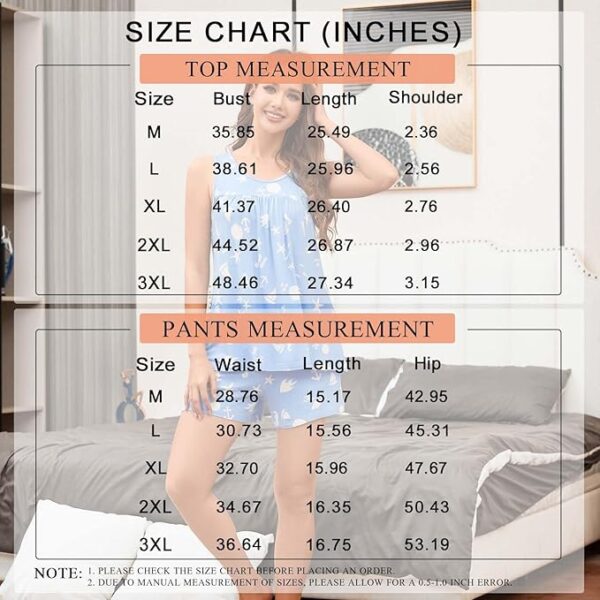 TAOHUADAO 2 Piece Women's Sleeveless Pajama Sets, Lounge Sleepwear Ladies Pjs Sets with Pockets - Image 2