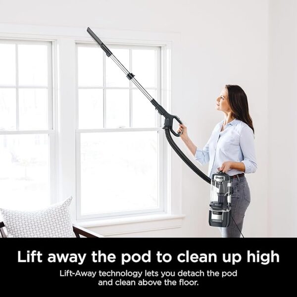 Shark Rotator Pet Pro Lift-Away ADV Upright Vacuum with HEPA Filter, DuoClean PowerFins HairPro and Odor Neutralizer Technology, Pet Hair Pickup, For Carpets & Hardfloors, Dark Grey, LA555 - Image 6