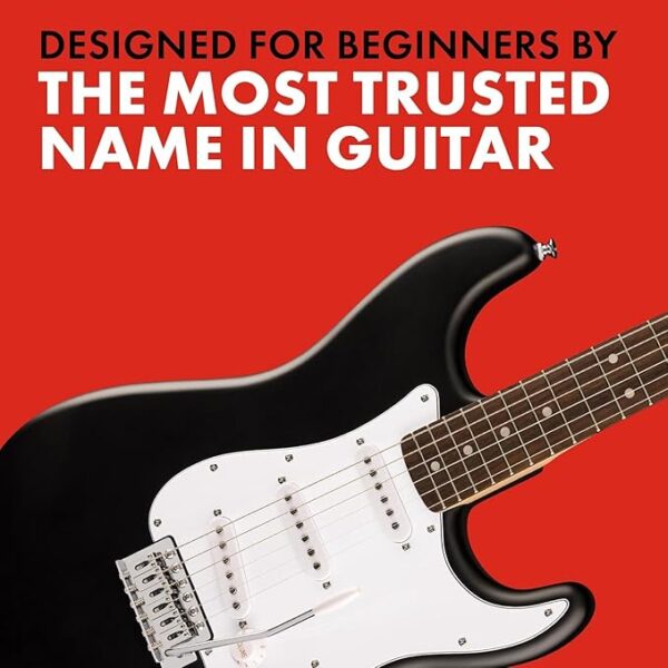 Fender Squier Debut Series Stratocaster Electric Guitar Kit, Beginner Guitar Kit, with 2-Year Warranty, with Padded Gig Bag, Frontman 10G Amp, Strap, and More, Includes Free Lessons, Black - Image 6