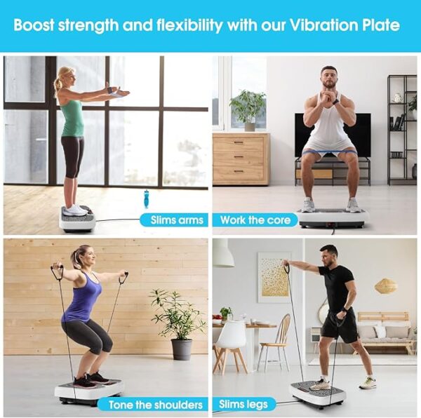 Vibration Plate Exercise Machine for Lymphatic Drainage Weight Loss,SoftGym Power Vibration Plate 300-400 Lbs Capacity Full Whole Body Workout Vibration Platform,Waver Vibration Plate for Home Fitness - Image 2