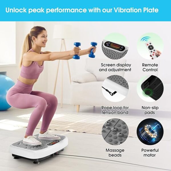Vibration Plate Exercise Machine for Lymphatic Drainage Weight Loss,SoftGym Power Vibration Plate 300-400 Lbs Capacity Full Whole Body Workout Vibration Platform,Waver Vibration Plate for Home Fitness - Image 3