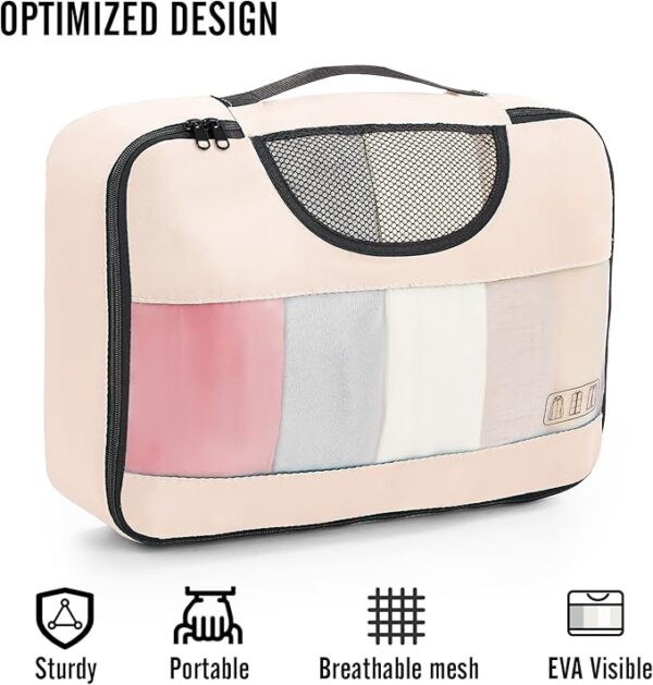 Veken 8 Set Packing Cubes for Travel, Gifts for Women Mom, Suitcase Organizer Bags for Luggage with Hanging Toiletry Bag and Shoe Bag, Vacation Essentials Travel Accessories for Cruise Ship - Image 3