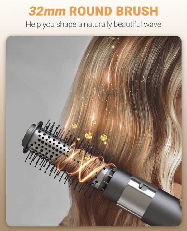 Hair Dryer Brush 6 in 1 Professional Hot Air Styler, 110,000 RPM High-Speed Negative Ionic Hair Dryer, Auto Wrap Curler Frizz-Free Blow Dryer Brush for Curling Volumizing Straightening Styling - Image 3