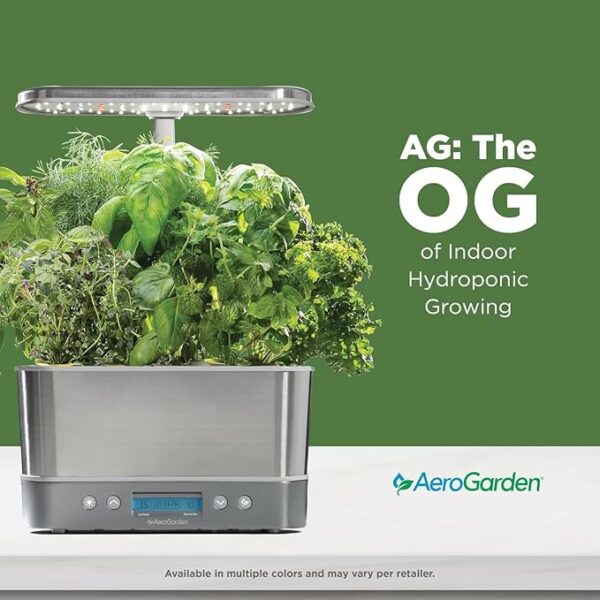 AeroGarden Harvest Elite Indoor Garden Hydroponic System with LED Grow Light and Seed Kit, Holds up to 6 Pods, Stainless Steel - Image 3