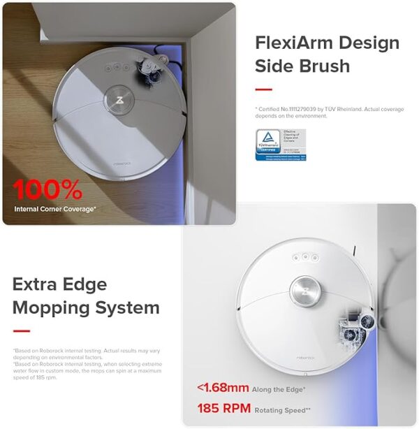 roborock S8 MaxV Ultra with Refill & Drainage System Robot Vacuum and Mop, FlexiArm Design, Auto Mop Washing&Drying, 10000Pa Suction, Obstacle Avoidance, 20mm Auto Mop Lifting, Smart Dirt Detection - Image 4